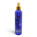 A bottle of Violeta Habanera Agua de Violetas spray, featuring a translucent blue bottle with a gold collar and a clear spray nozzle, set against a plain white background.